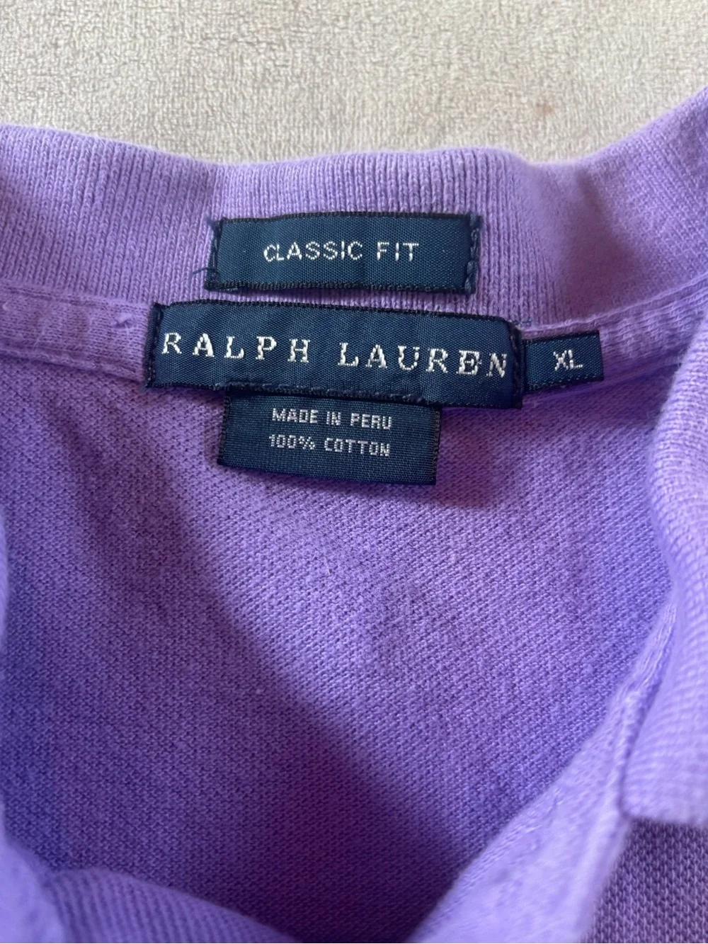 Y2K Ralph Lauren Purple Classic Fit Polo Green Pony Men’s XL
